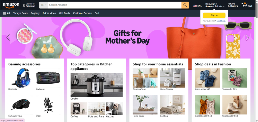 Amazon Main Page