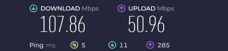 Ookla Speed Test Result