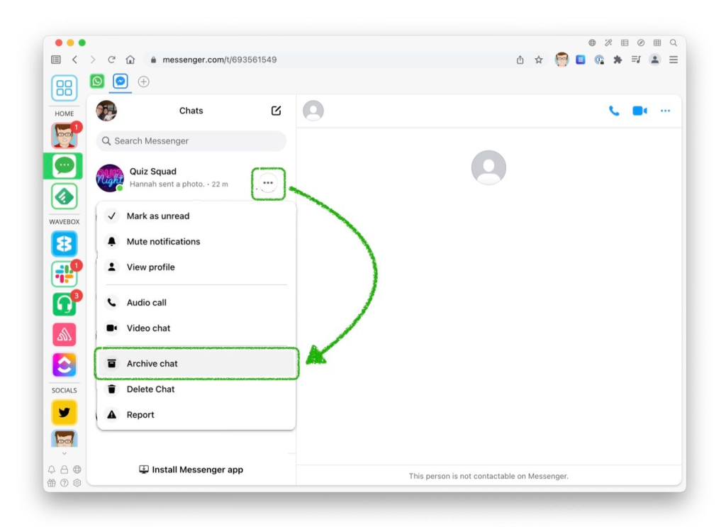 archive conversations on messenger