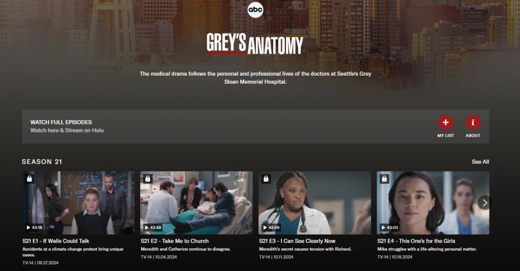 grey's anatomy ABC
