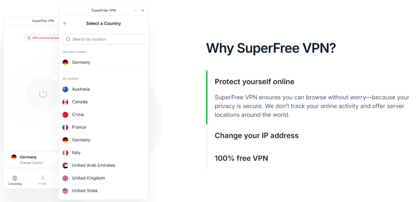 SuperFree VPN - the best VPN