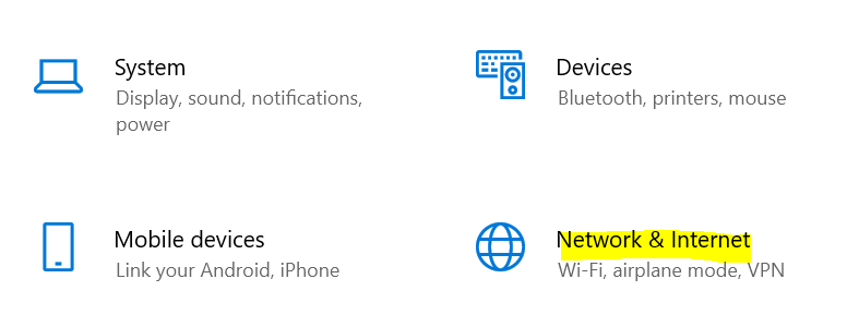 windows settings