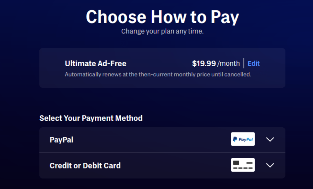 HBO Payment Method