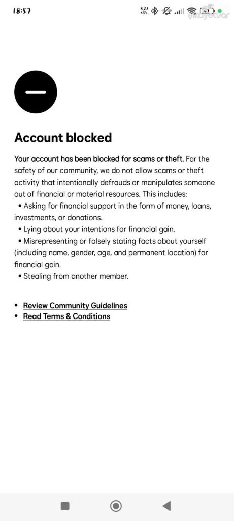 bumble account banned