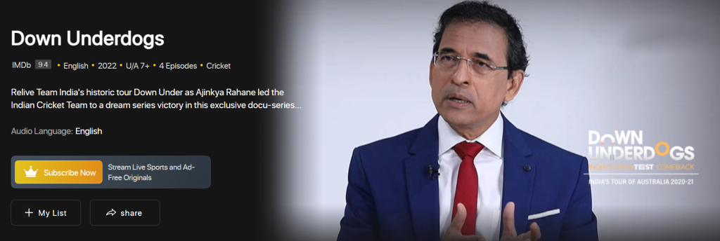 SonyLIV - Down Underdogs
