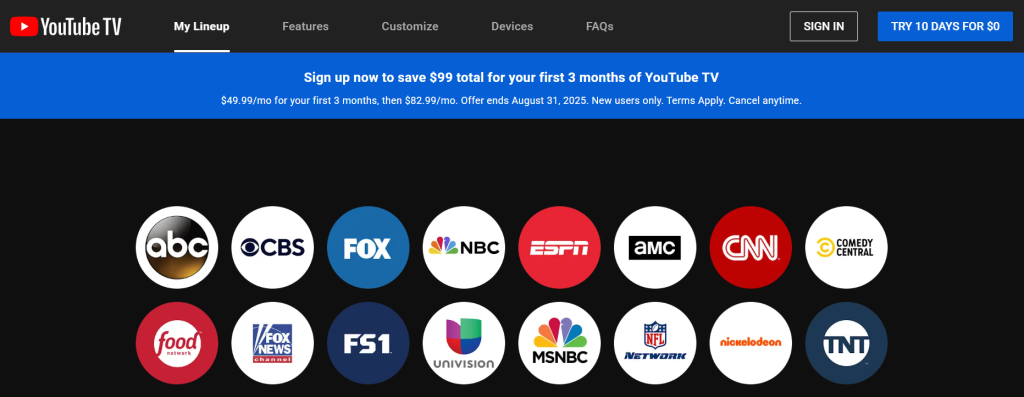 FS 1 on YouTube TV