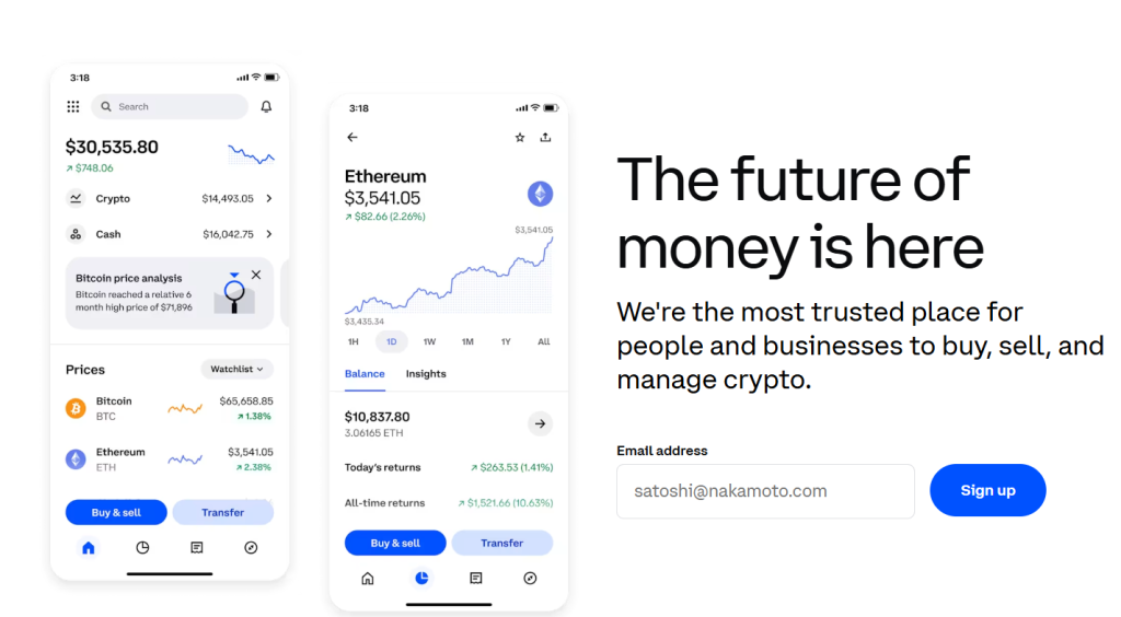 Coinbase website