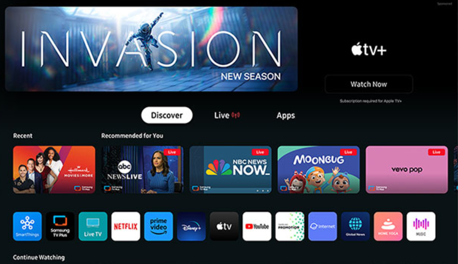 Samsung smart TV Tizen operating system