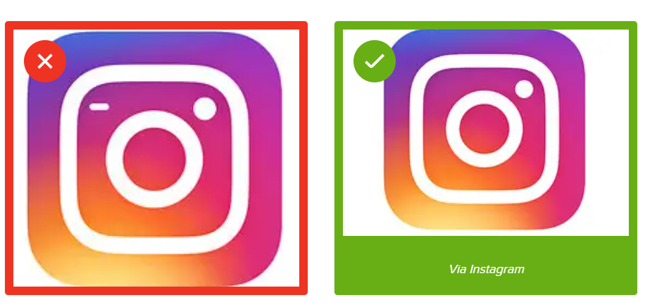 spotting Instagram fake logo