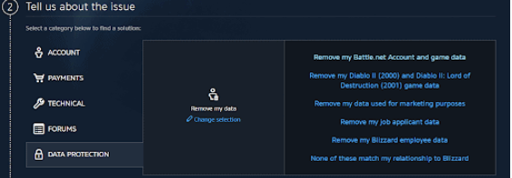 battlnet account deletion request