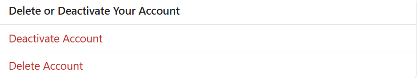 Account Deletion Option