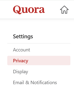Quora privacy settings