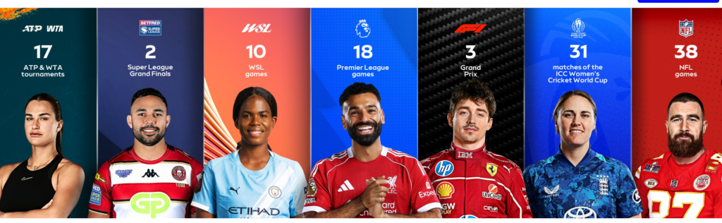 Sky Sports live coverage of sports