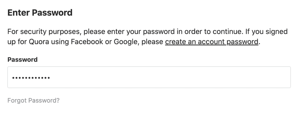 Quora account verification