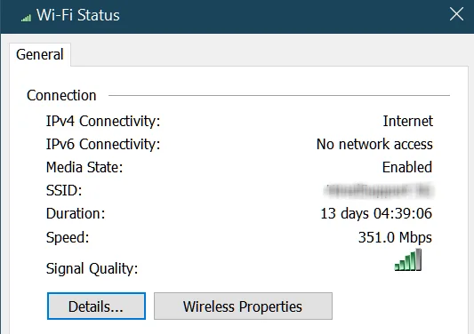 Windows advanced WiFi settings